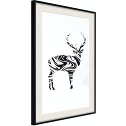 Arkiio Affisch Black and White Deer [Poster] 40x60 Poster